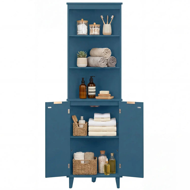 68 Inch Tall Bathroom Floor Storage Cabinet with Fluted Doors by DirectDeals