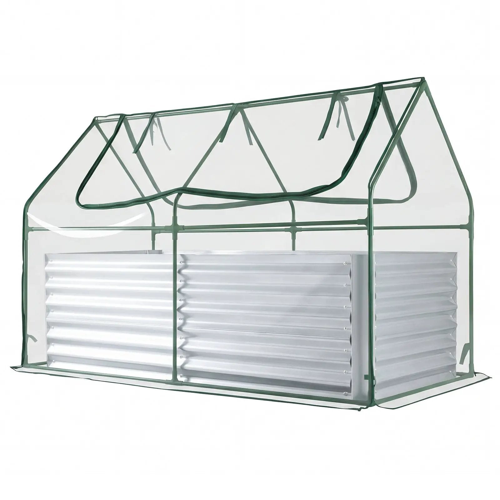 68 x 33 x 21 Inch Galvanized Raised Garden Bed with Cover by DirectDeals
