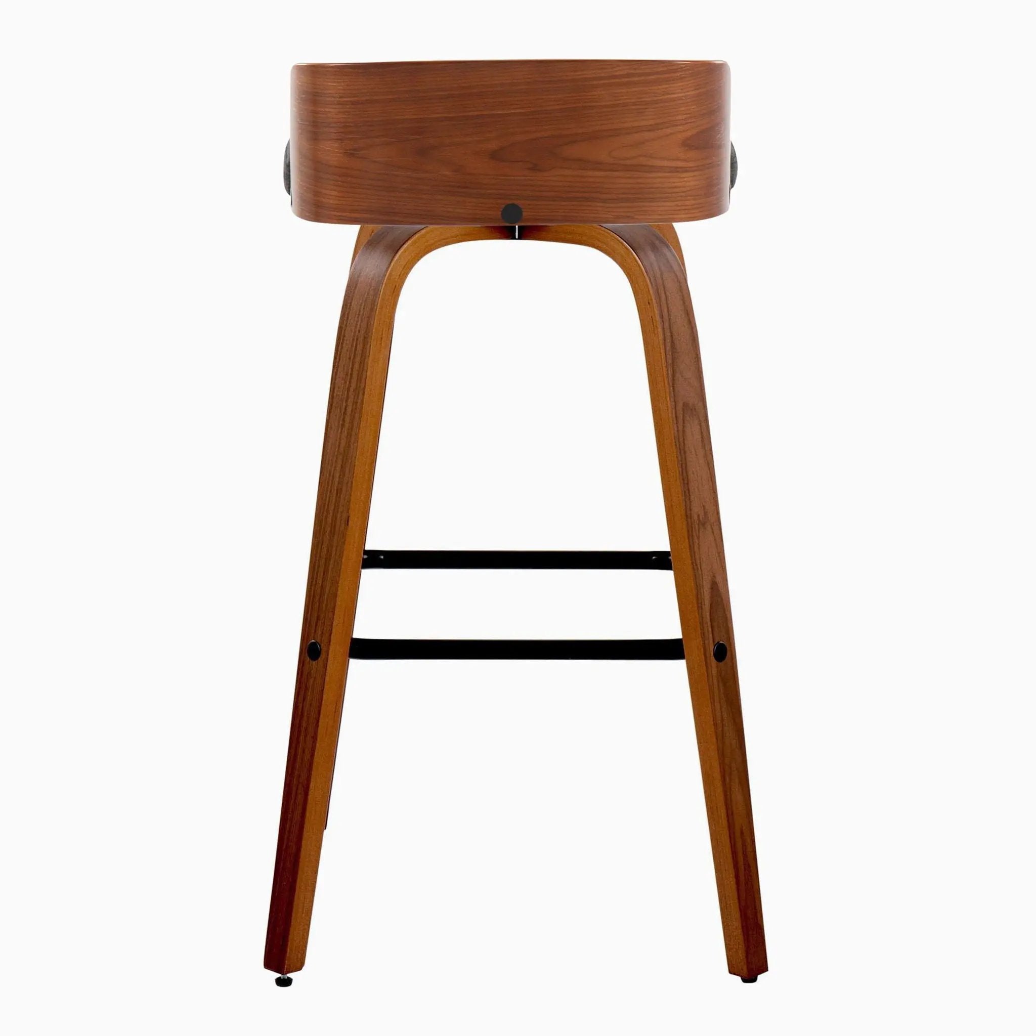 Maya - Mid Century Modern Fixed Height Barstool With Swivel And Square Footrest (Set of 2) by Unique Piece Furniture