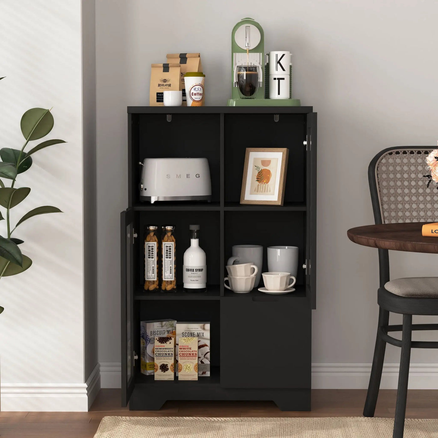 Modern Cabinet With Glass Doors And Drawer by HouseOfZazla
