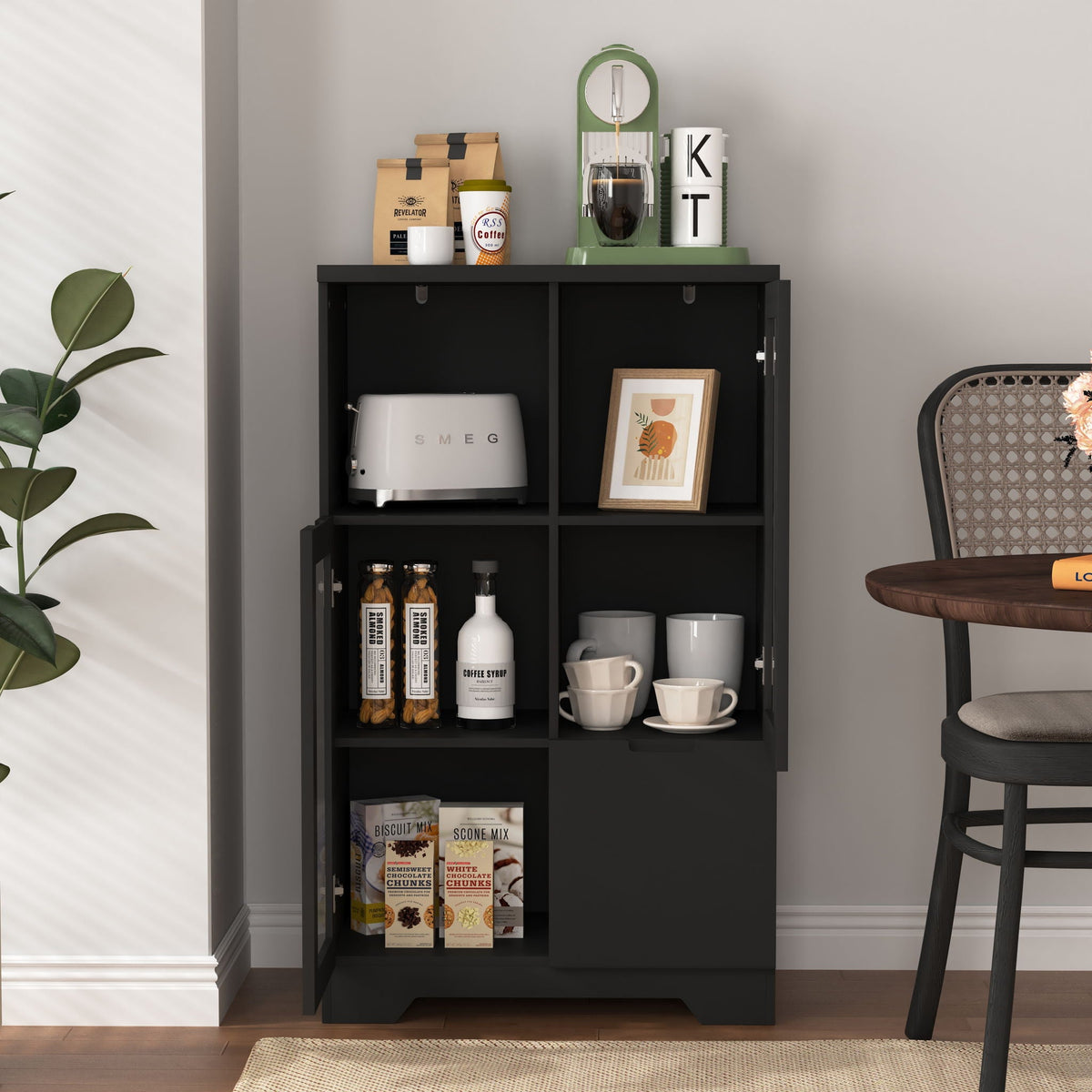 Modern Cabinet with Glass Doors and Drawer - Adjustable Shelves - Multiple Colors, photo 11 of 16