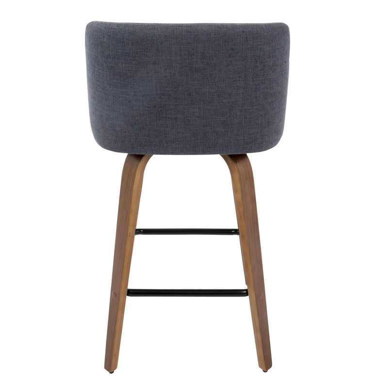 Toriano - Mid Century Modern Fixed Height Counter Stool & Square Footrest (Set of 2) by Unique Piece Furniture