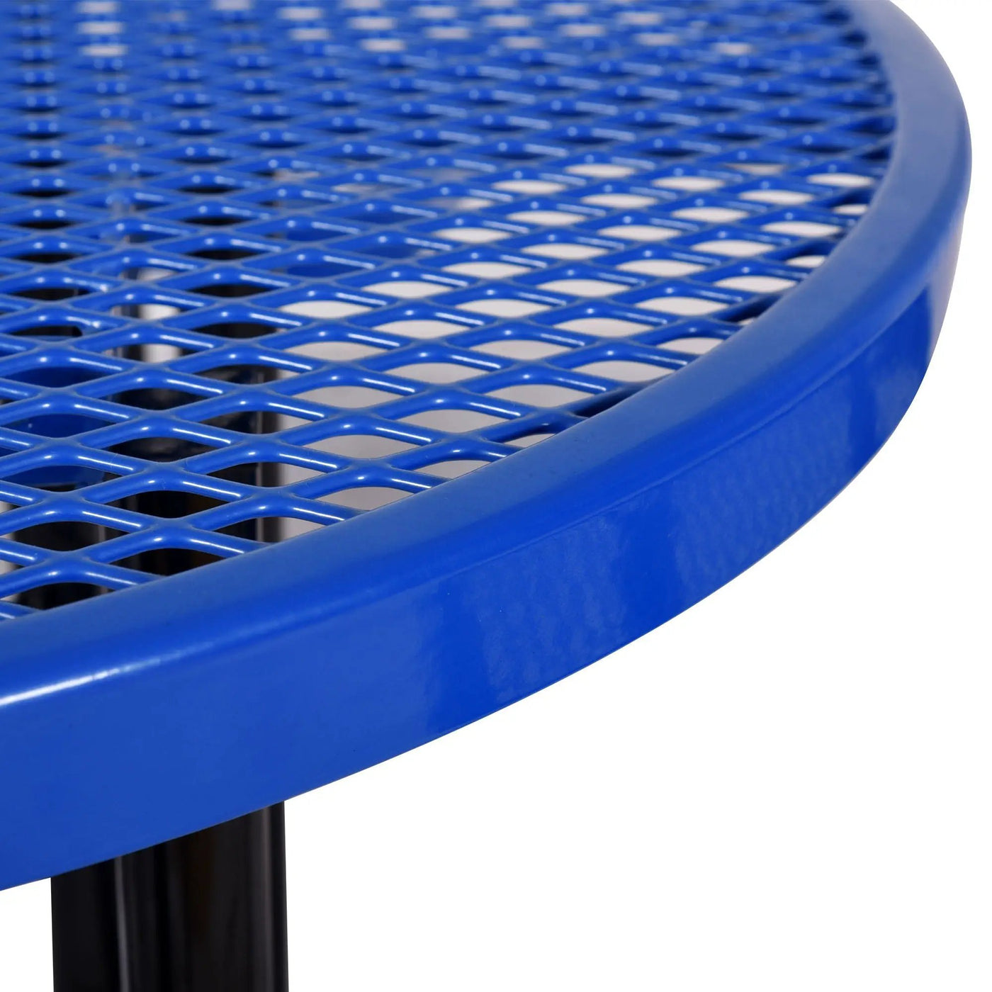 Round Outdoor Steel Picnic Table With Umbrella Pole by Unique Piece Furniture