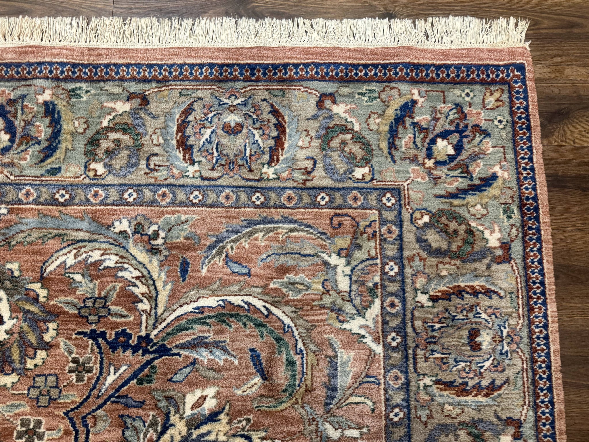 Indo Persian Mahal Rug 8x10, Traditional Wool Oriental Carpet, Pink by Jewel Rugs