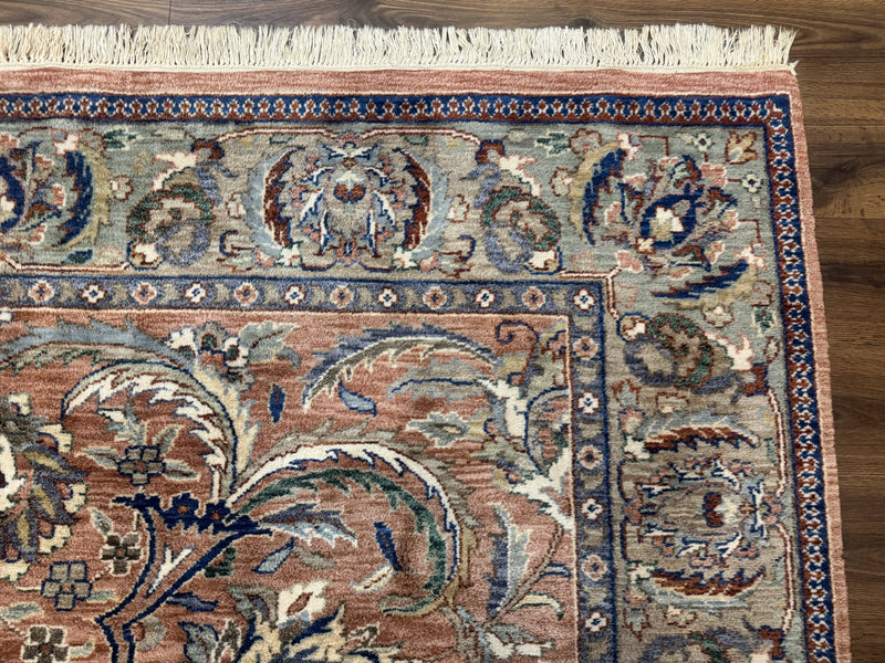 Indo Persian Mahal Rug 8x10, Traditional Wool Oriental Carpet, Pink by Jewel Rugs