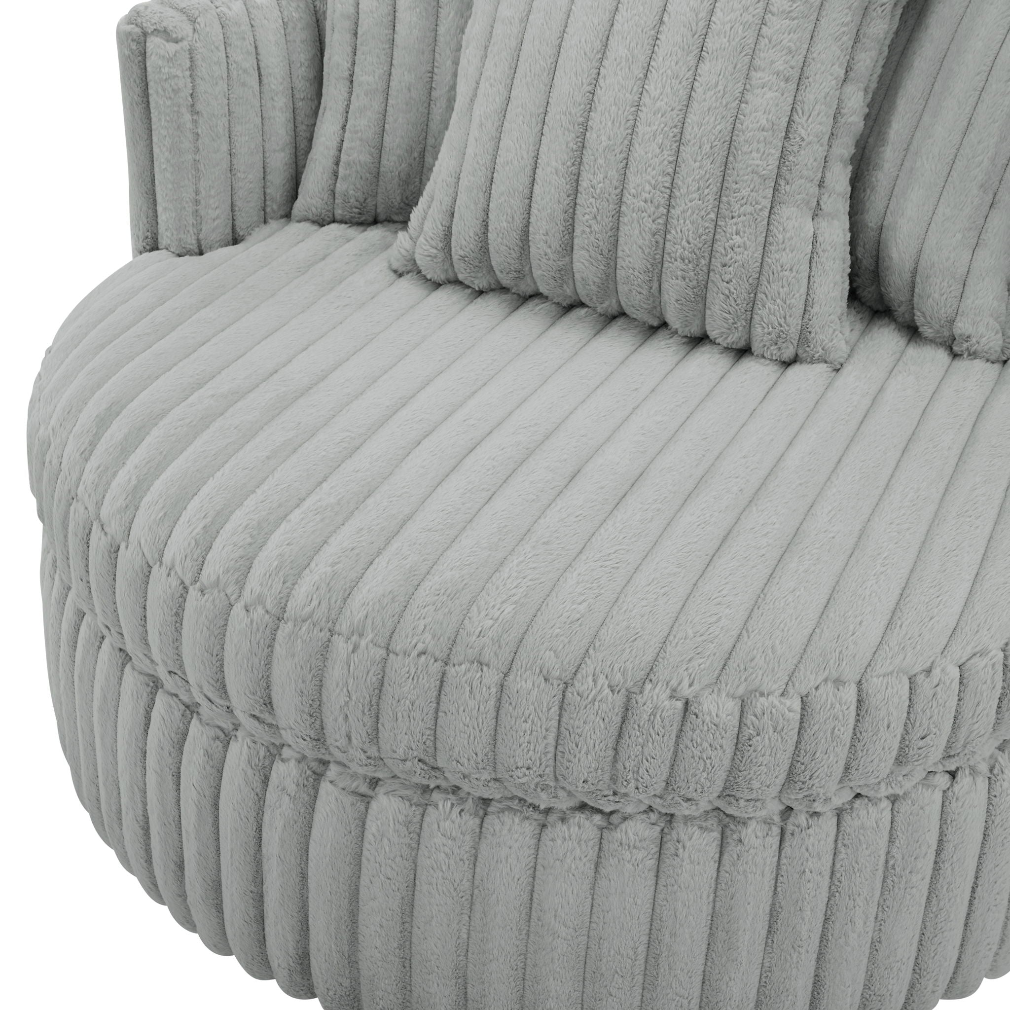 Mindy - Oversized Swivel Barrel Chair - Gray by HouseOfZazla