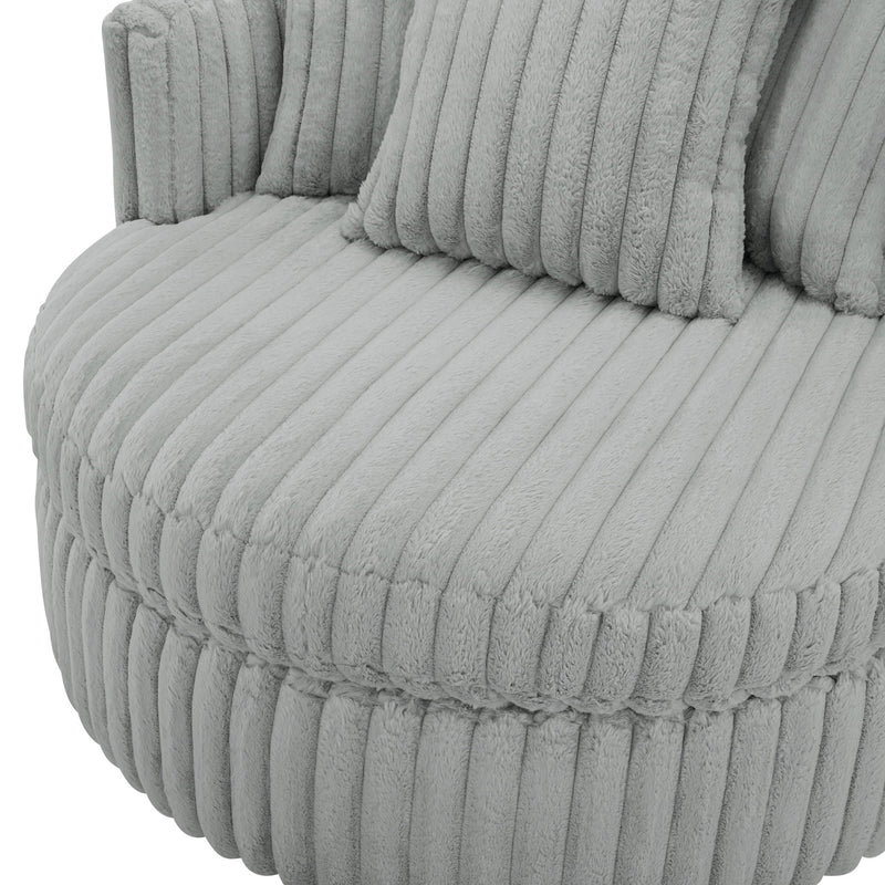 Mindy - Oversized Swivel Barrel Chair - Gray by HouseOfZazla