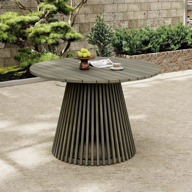 Patio Set Outdoor Acacia Wood Furniture Sets - Modern Club Chair Conversation Sets with Patio Dining Table by HouseOfZazla