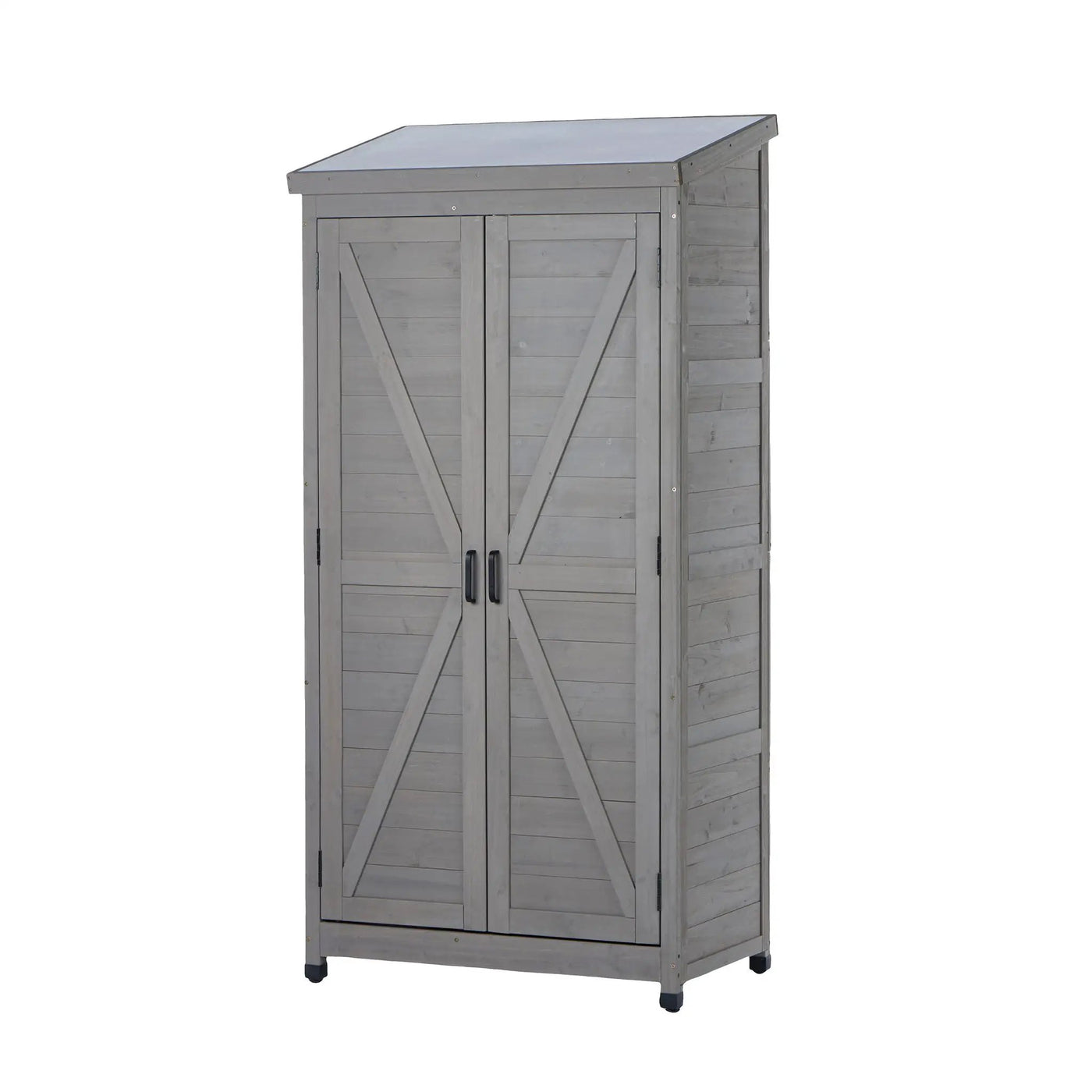 Outdoor Storage Shed With Vertical Tool Cabinet For Backyard by HouseOfZazla