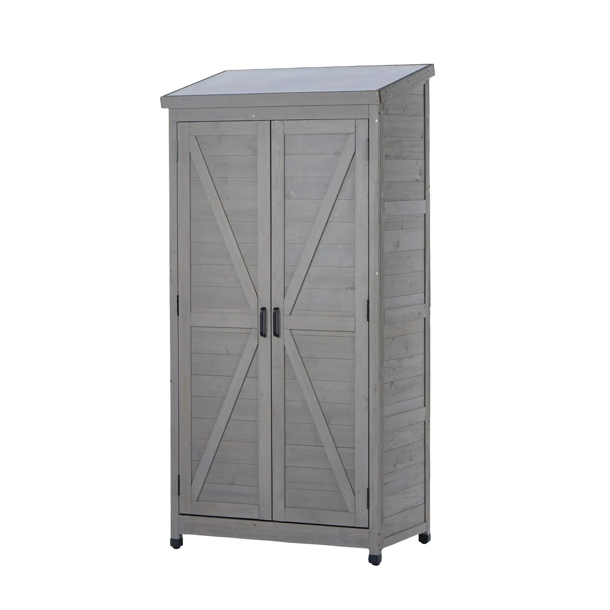 Outdoor Storage Shed With Vertical Tool Cabinet For Backyard by HouseOfZazla
