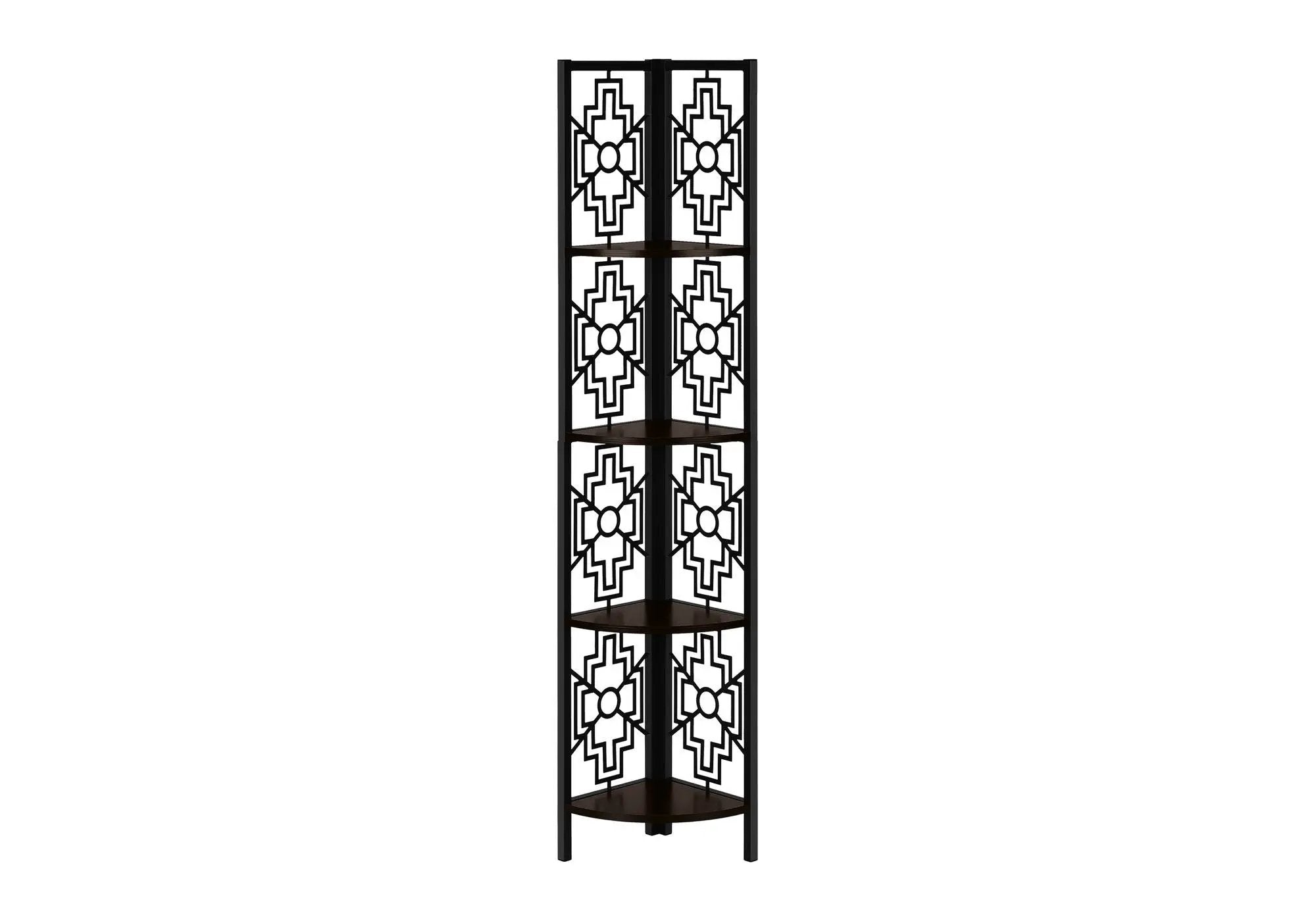 4 Tier Corner Bookshelf Bookcase for Office, Transitional Style by HouseOfZazla