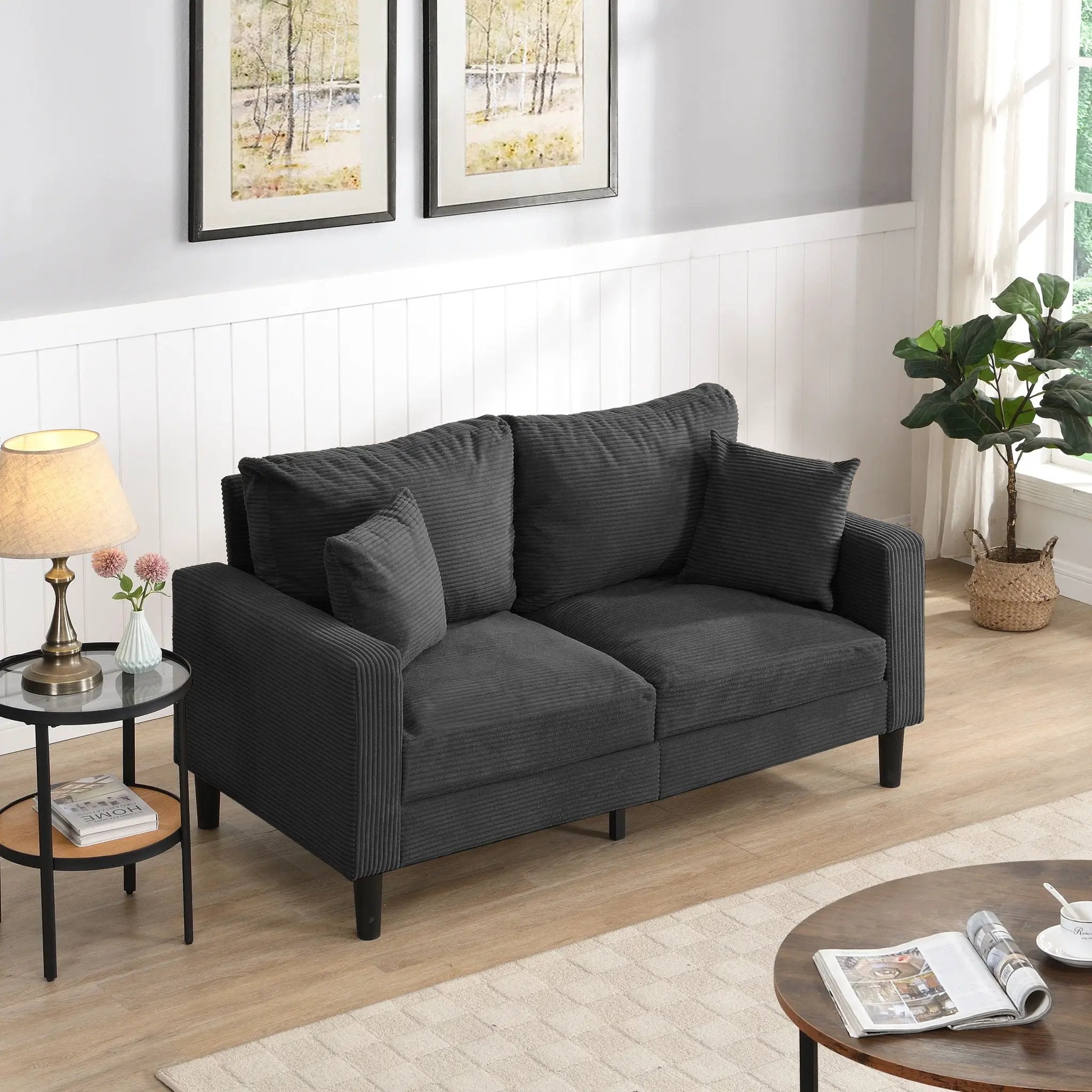 Modern Upholstered Loveseat Sofa, High Resilience by Unique Piece Furniture