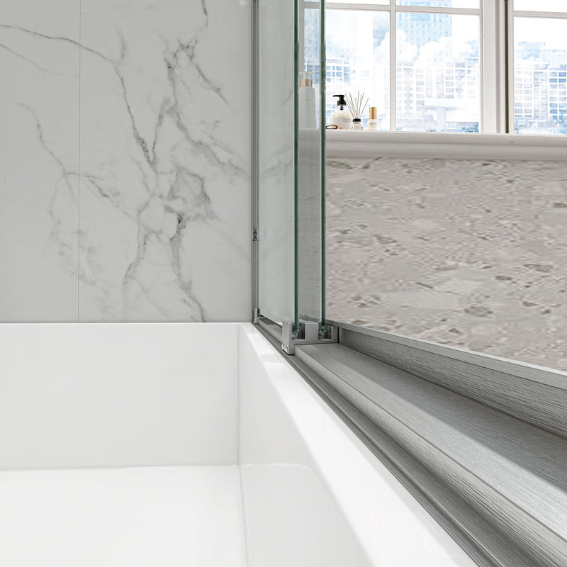 55-60" W x 60" H Brushed Nickel Double Bypass Sliding Shower Door by HouseOfZazla
