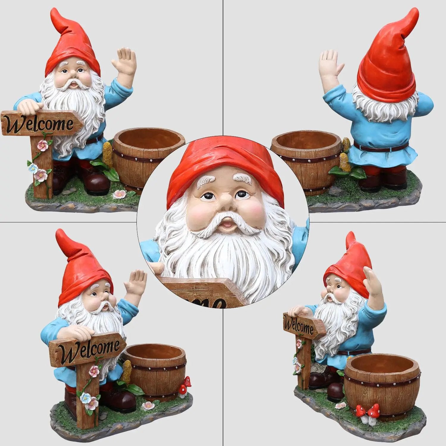 Outdoor Garden Gnome Flower Pot Planter by HouseOfZazla