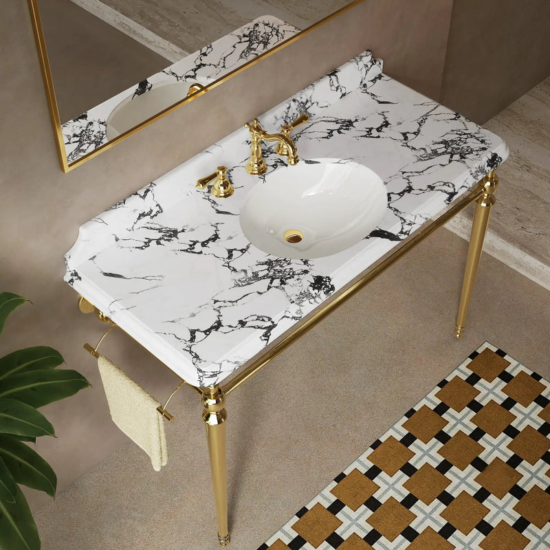 VICI 48" Bathroom Ceramic Undermount Basin and Artificial Marble Countertop by HouseOfZazla