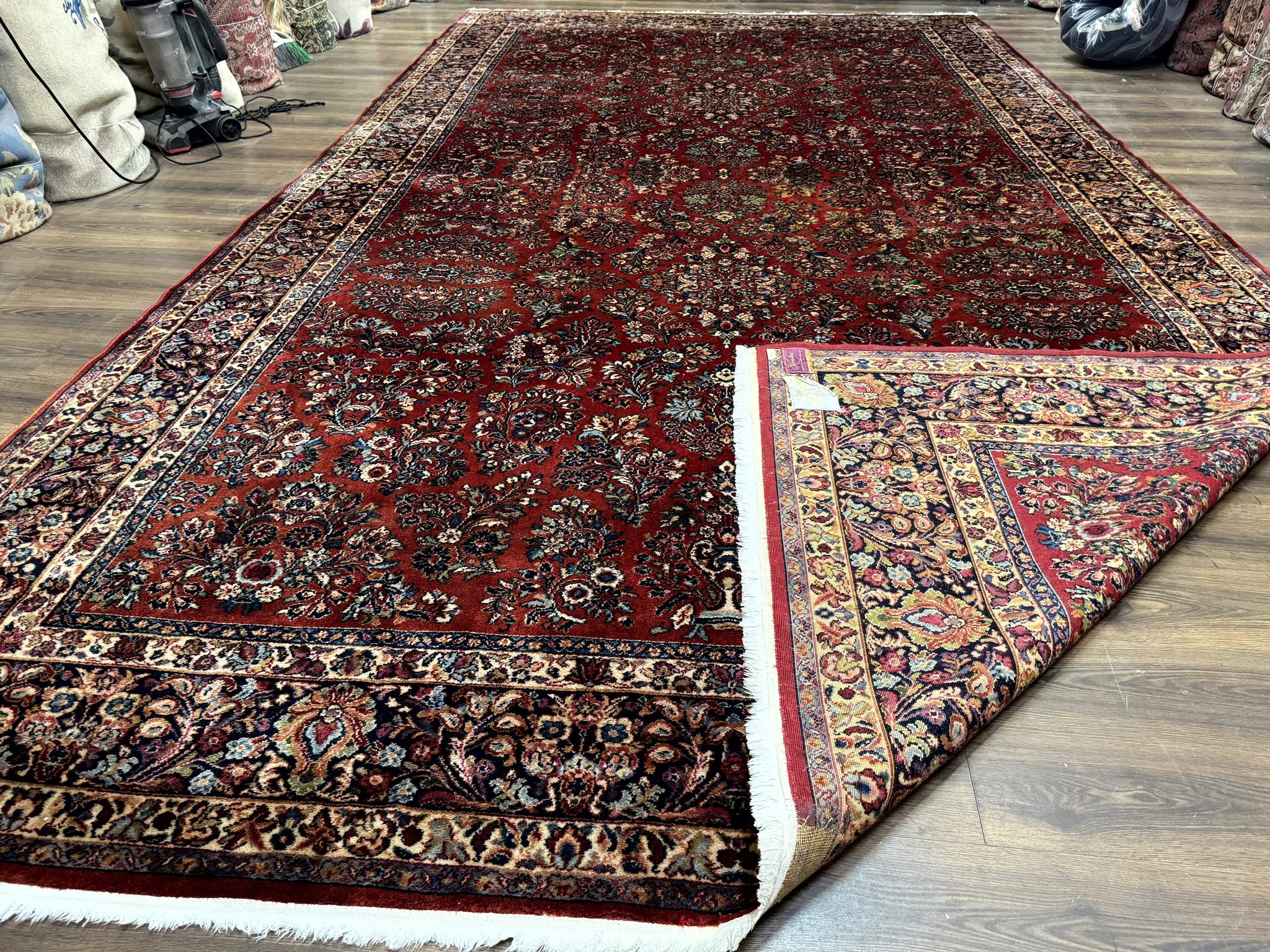 10x18 Karastan Sarouk Rug #785, Wool Large Palace Sized Vintage Karastan Carpet by Jewel Rugs