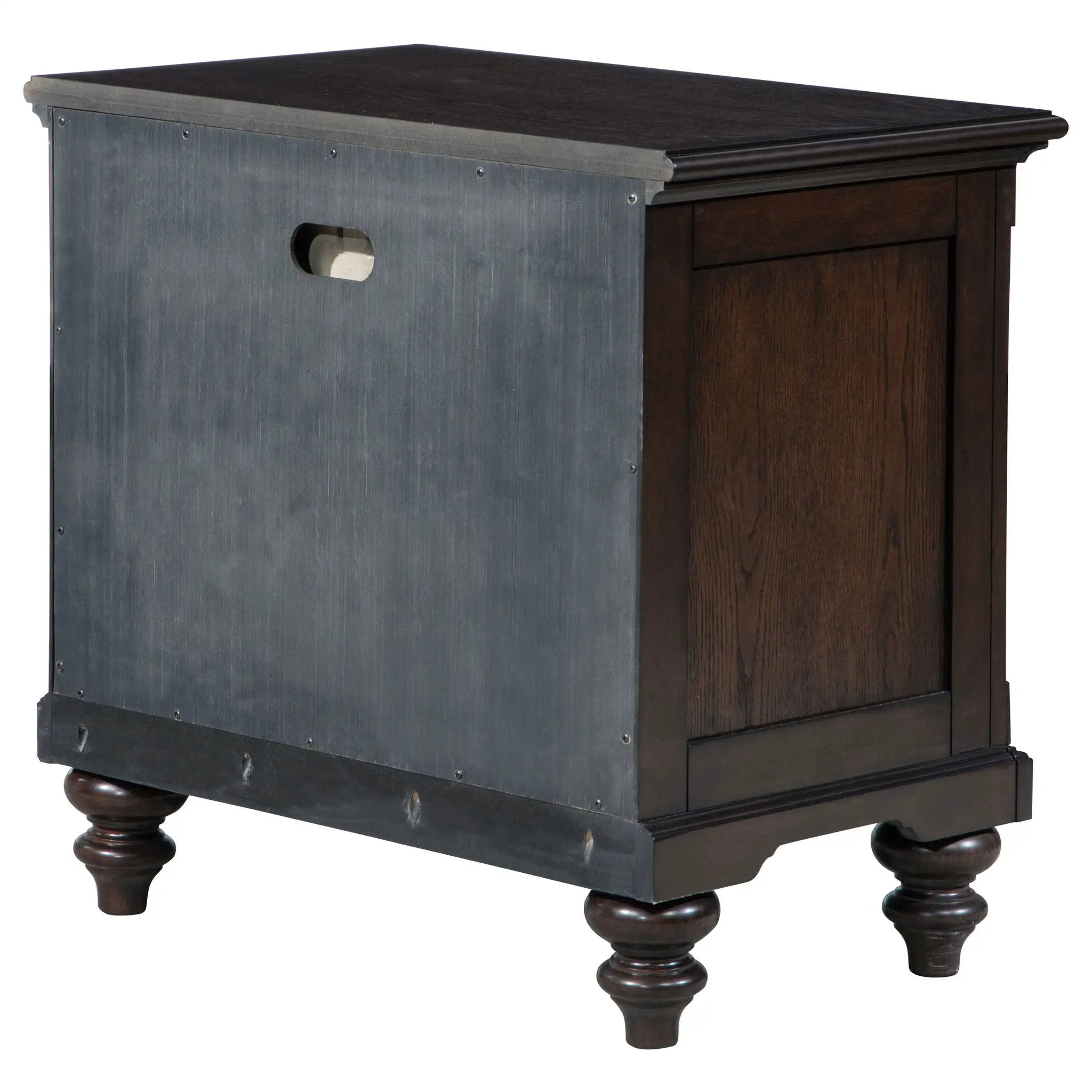 Berwick - 1 Drawer Nightstand With Open Cubby - Dark Oak