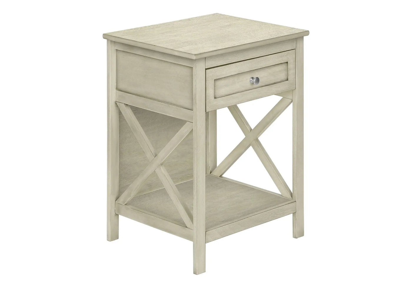 Accent End Table, 2 Tier, Storage Drawer, Transitional Style by HouseOfZazla