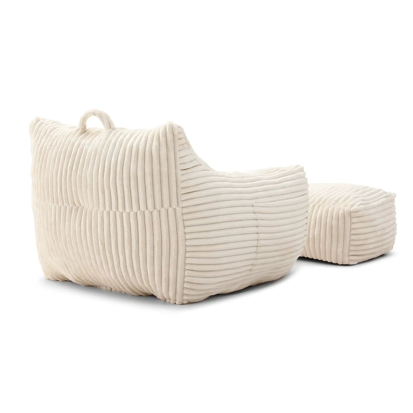 Giant Bean Bag Chair With Armrests And Footstool