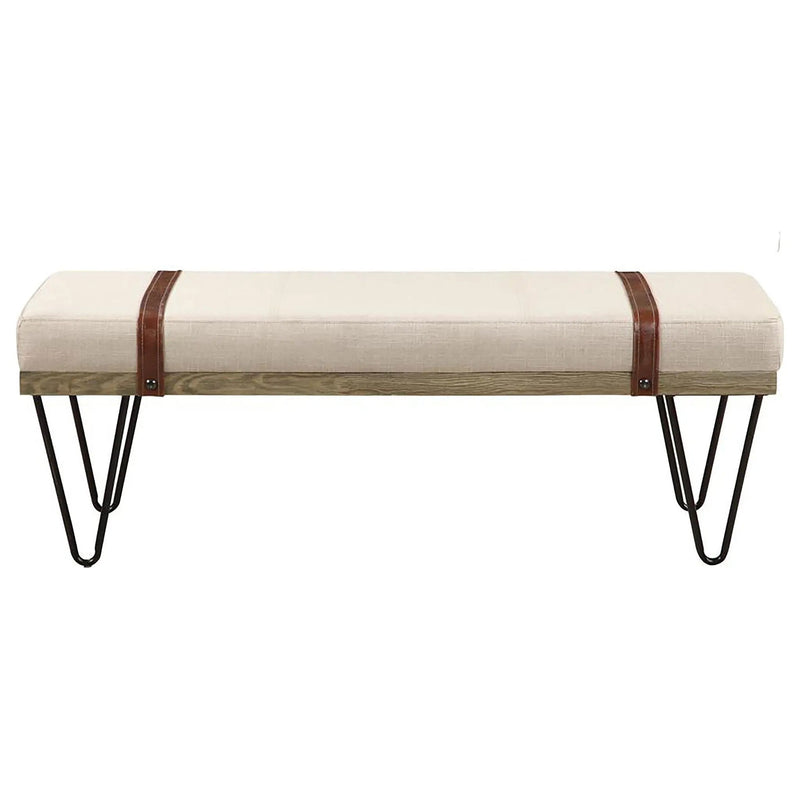 Karis - Upholstered Accent Bench - Beige by HouseOfZazla