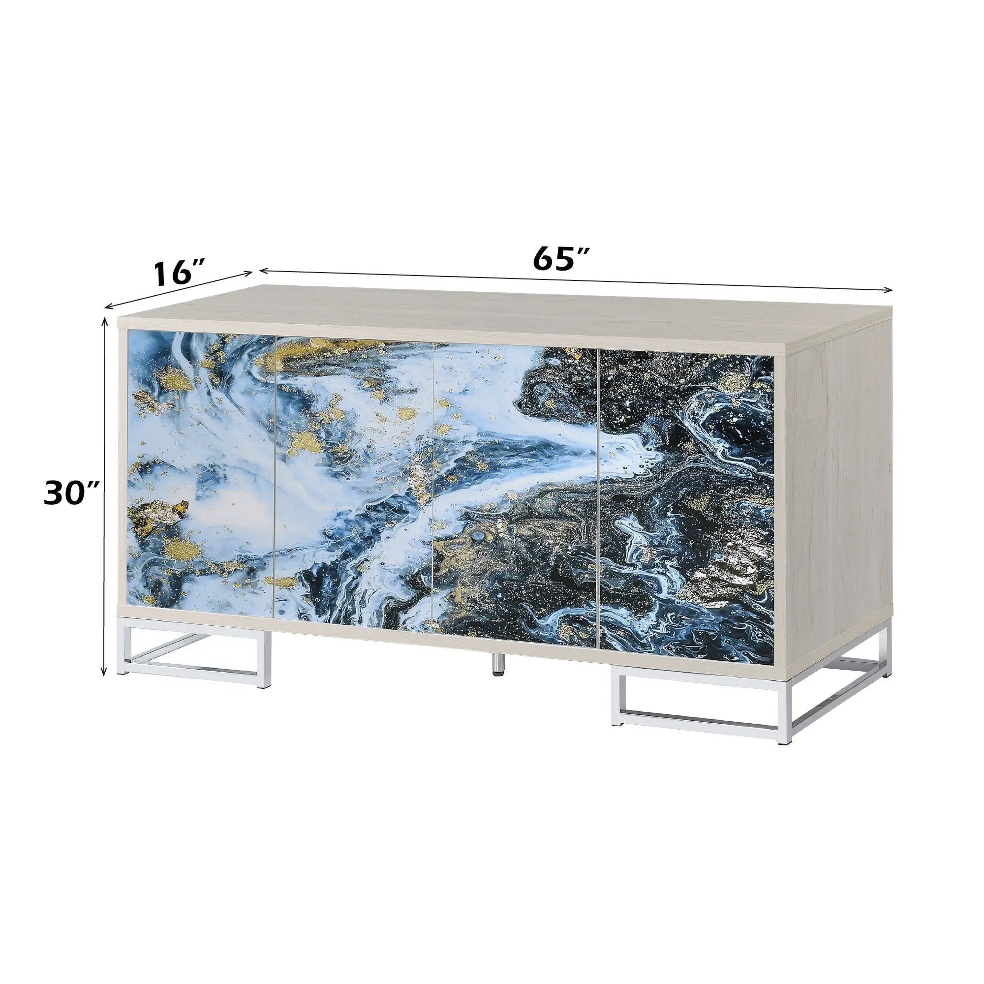 Liam Marble Paint Console Cabinet - Multi by HouseOfZazla