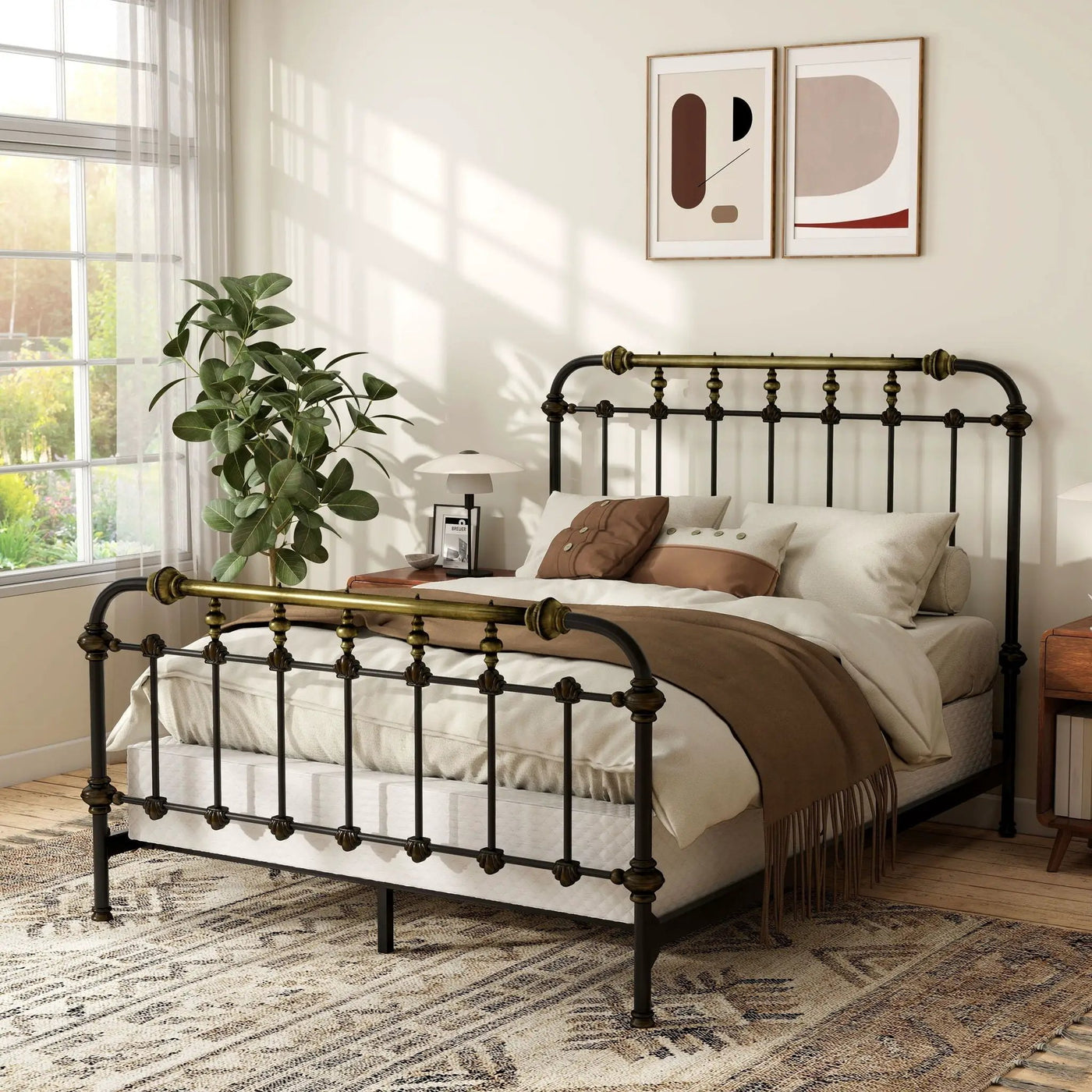 Transitional Style Bed With Accents by HouseOfZazla