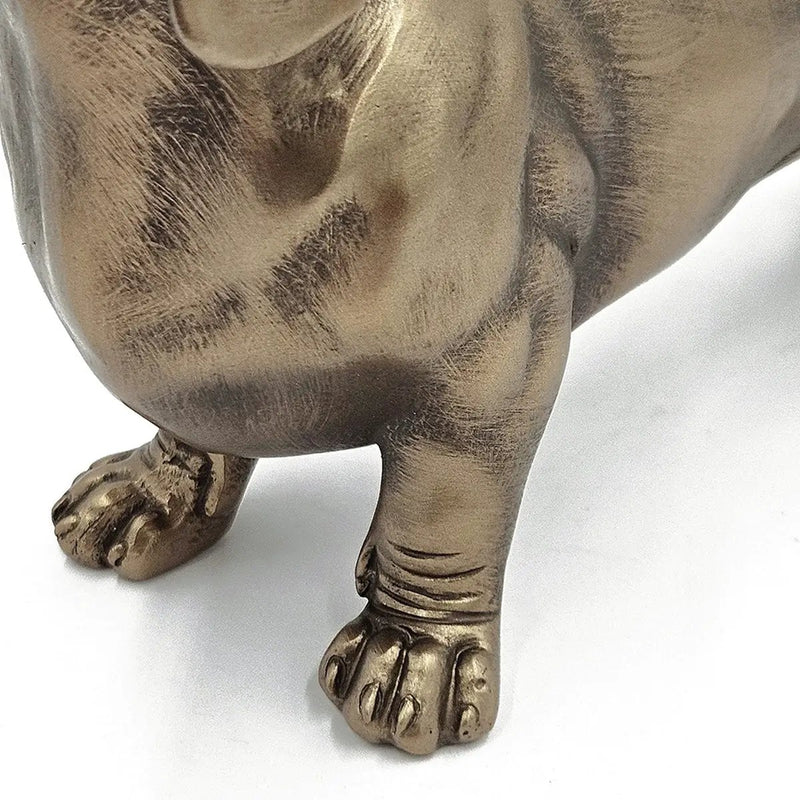 11.4x3.3x6.6' Lifelike Dachshund Figurine with Copper Finish by HouseOfZazla