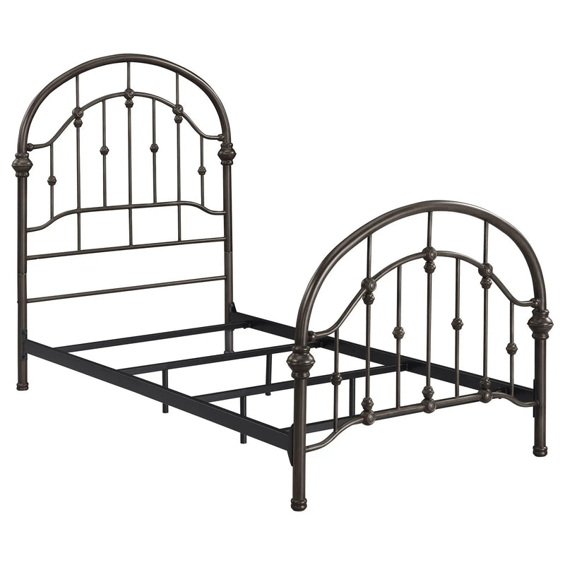 Twin Bed With Curved Headboard And Footboard - Bronze by HouseOfZazla