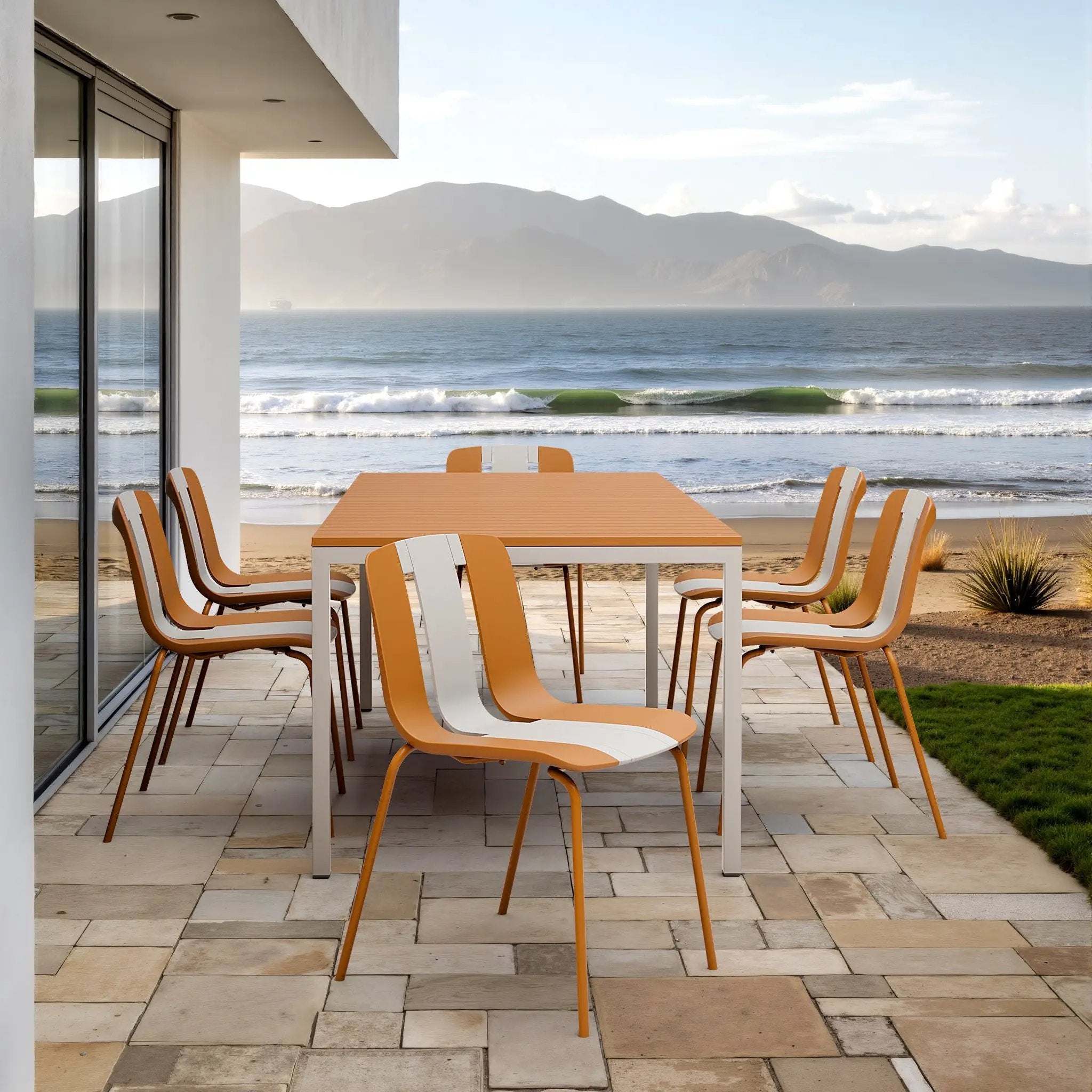 Summer 4-Pack Modern Striped Color Block Chairs by HouseOfZazla