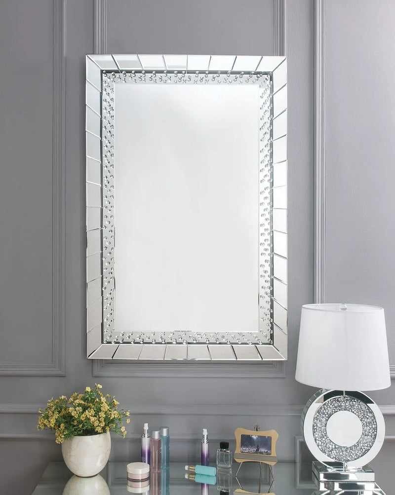 Nysa - 47" Accent Mirror - Mirrored & Faux Crystals by Unique Piece Furniture