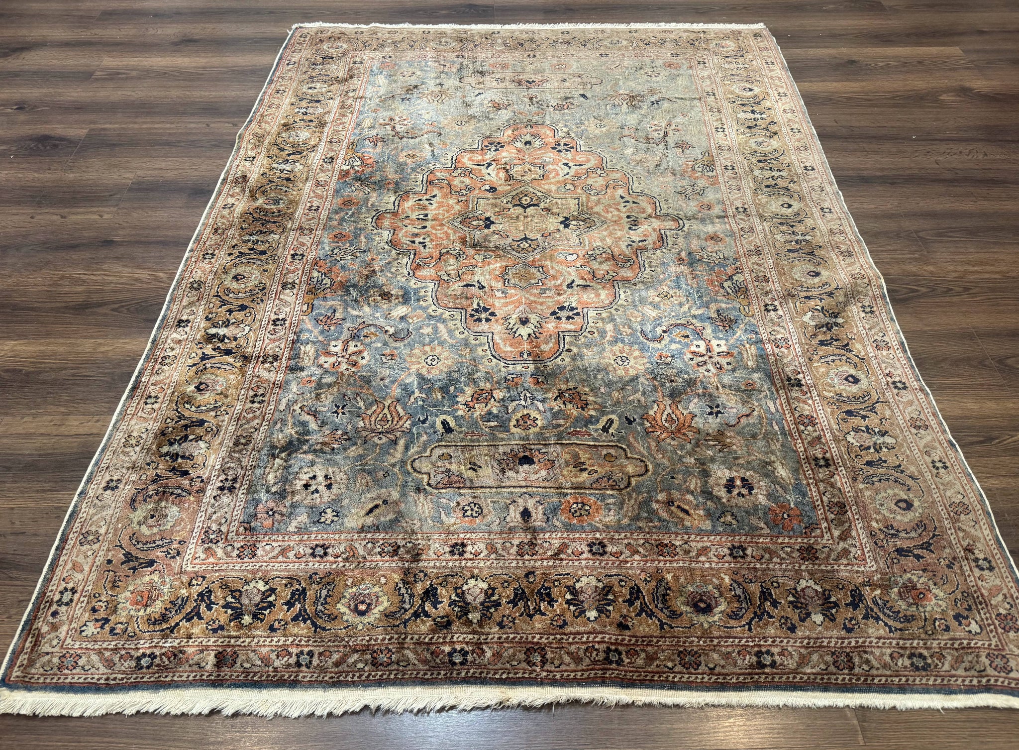 Silk Turkish Kayseri Rug 5x7, Light Blue by Jewel Rugs