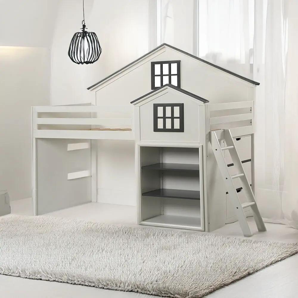Ratana - Loft Bed - Gray & White by Unique Piece Furniture