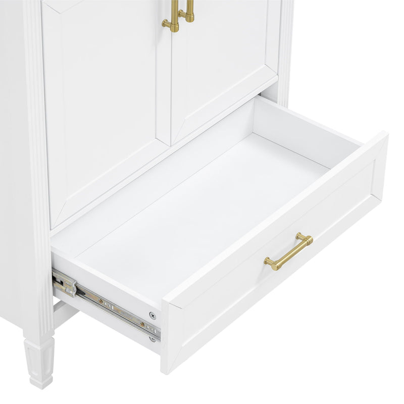 Elegant Fluted Bathroom Vanity With Sink, Soft Close Doors & Drawer by HouseOfZazla