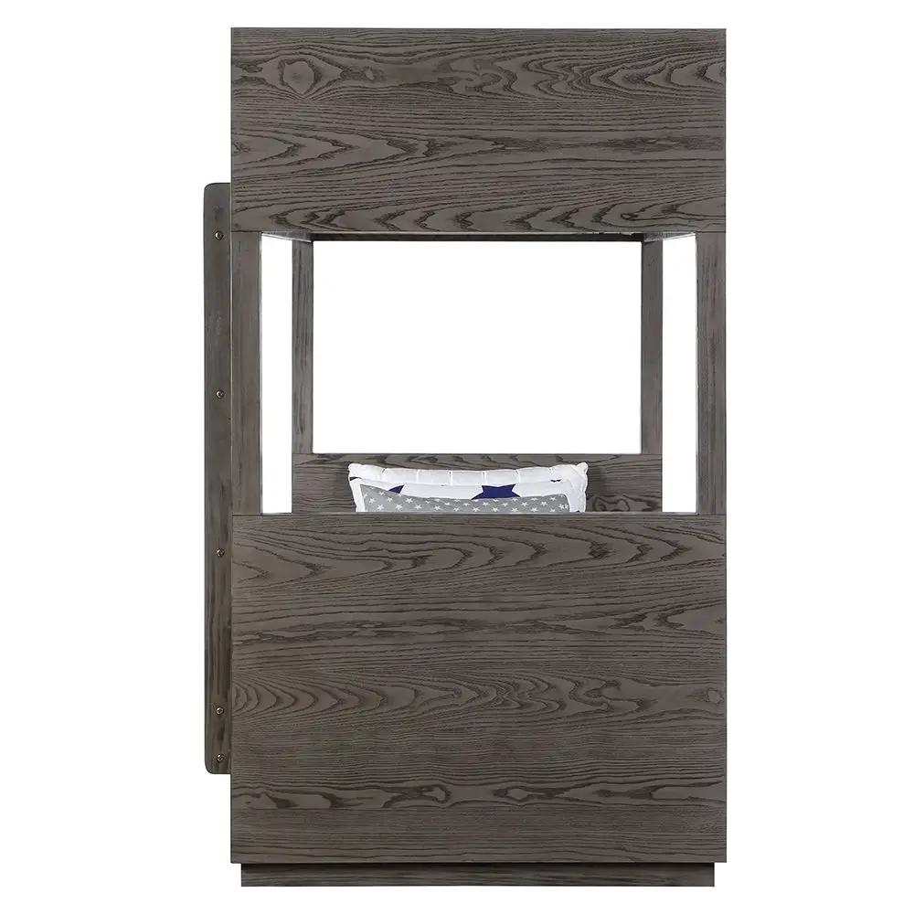 Estevon - Twin Over Twin Bunk Bed With Storage - Gray Oak by Unique Piece Furniture