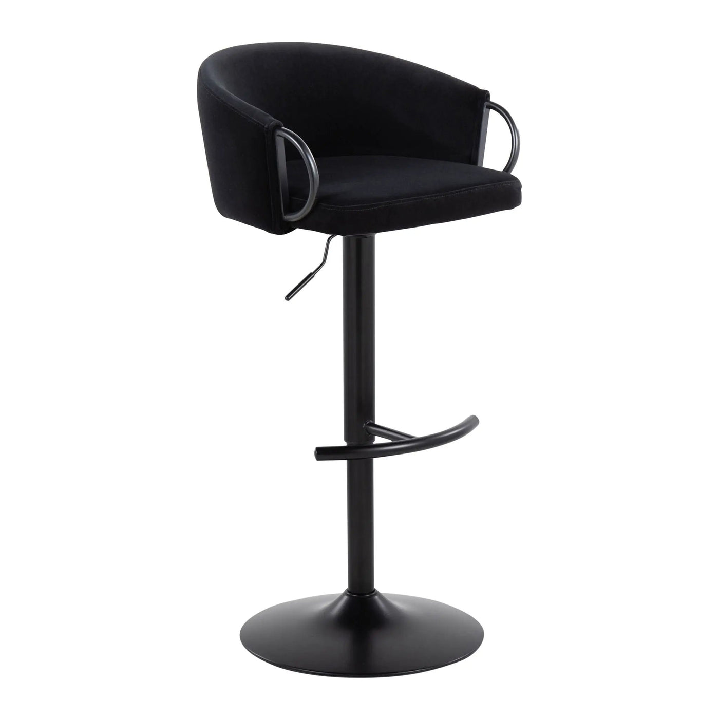 Claire - Contemporary Adjustable Barstool With Swivel With Rounded T Footrest (Set of 2) by HouseOfZazla