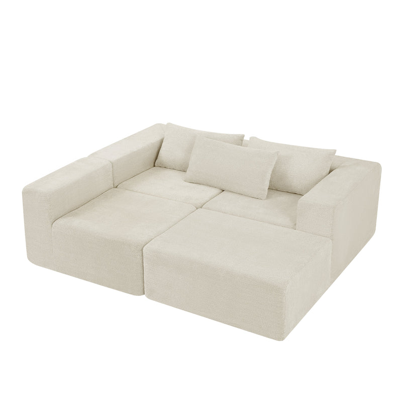 107" Compressed Sectional Sofa (Khaki), photo 7 of 10