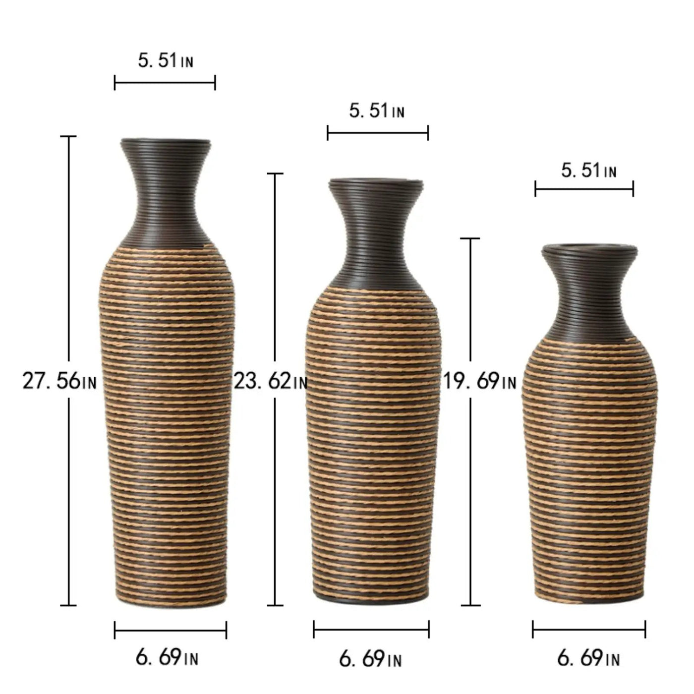 Classic And Neat Floor Vase, High Independent Flower Stand (Set of 3) by HouseOfZazla