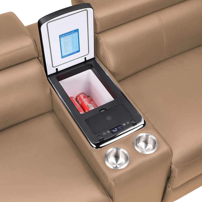 Nova - Sectional With Bluetooth Speaker, LED And Lifting Wine Cabinet by HouseOfZazla