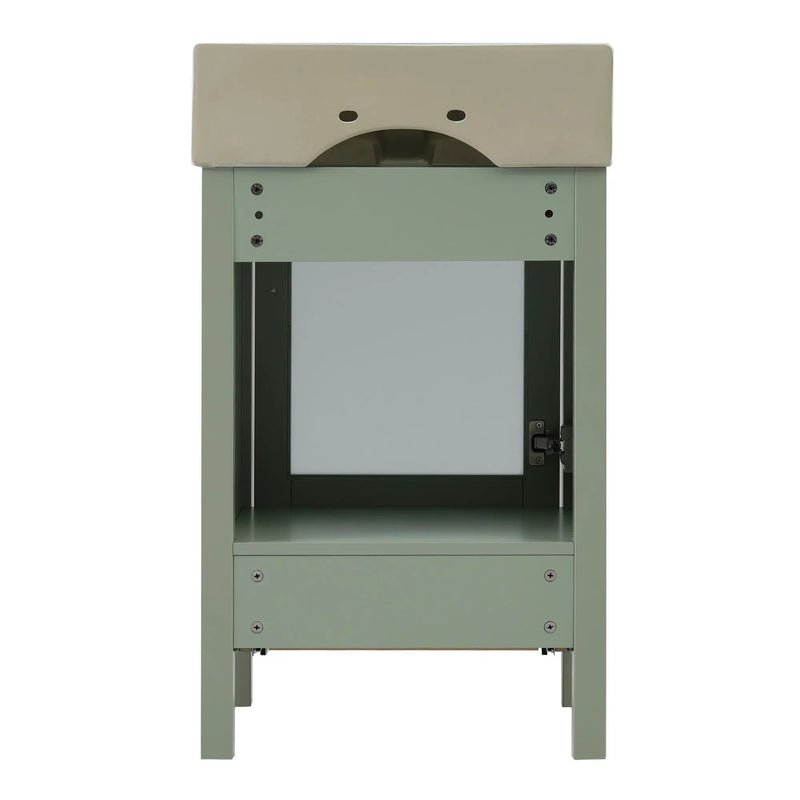 Bathroom Vanity With Ceramic Sink And Ample Storage, Ideal For Small Bathrooms by HouseOfZazla