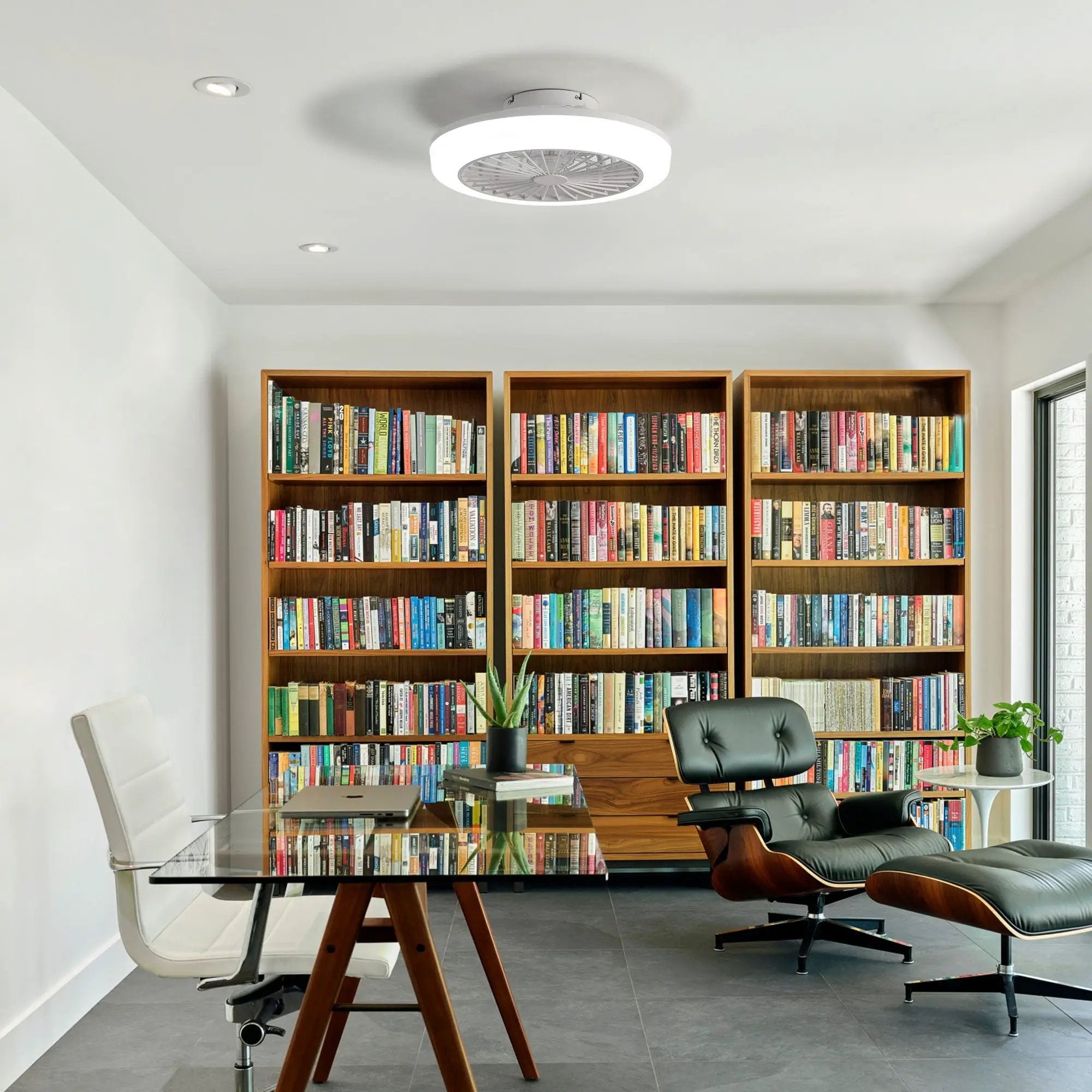 Bladeless Ceiling Fan With Light And Remote Control - White by Unique Piece Furniture