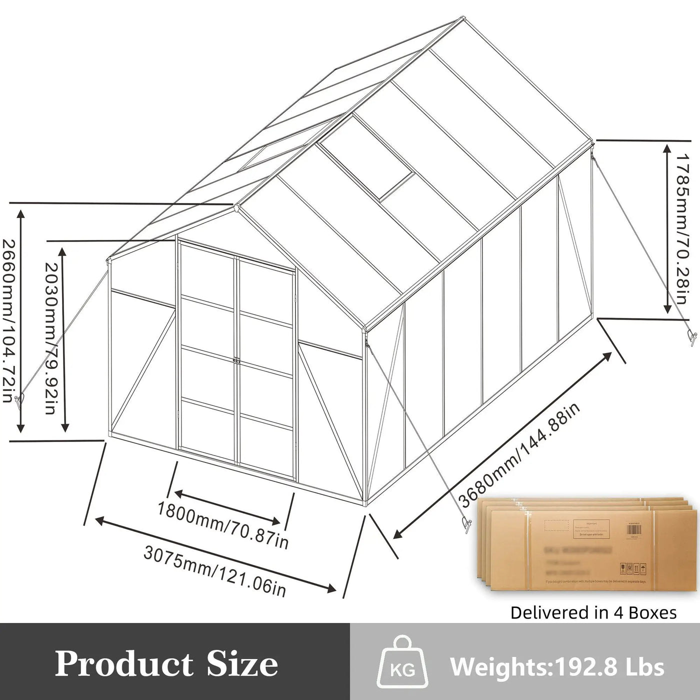 Gain Height Windproof Aluminum Greenhouse with Raised Base by HouseOfZazla
