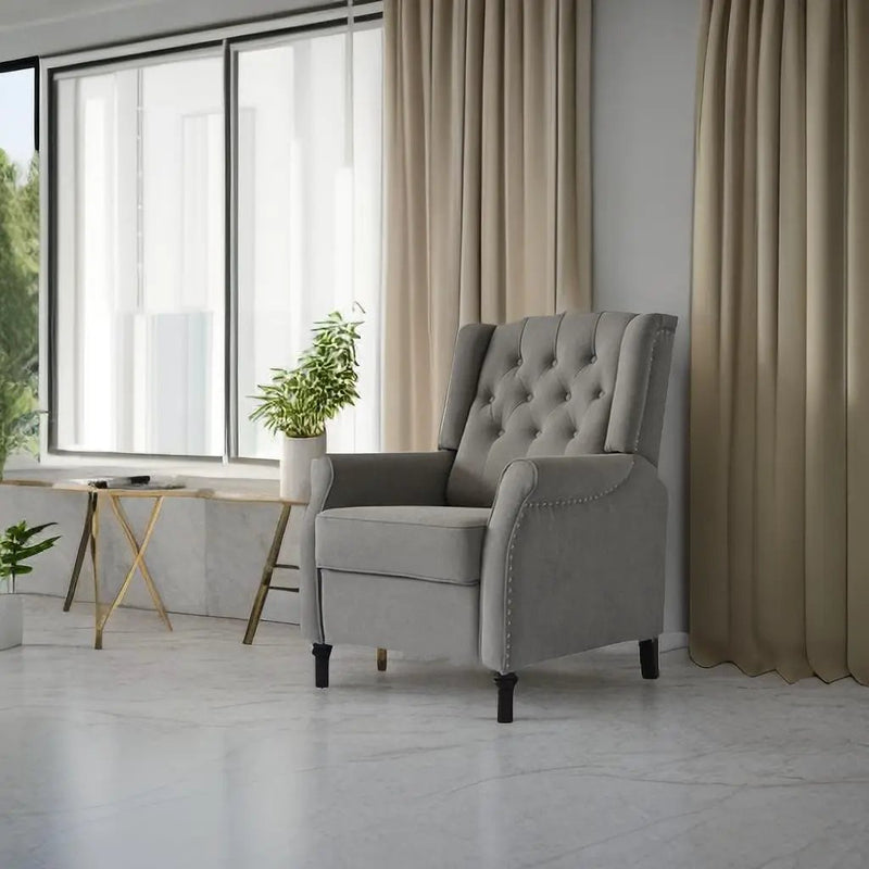 Brand New Recliner Sofa Cozy Soft Living Room Sofa Chair - Light Gray by HouseOfZazla