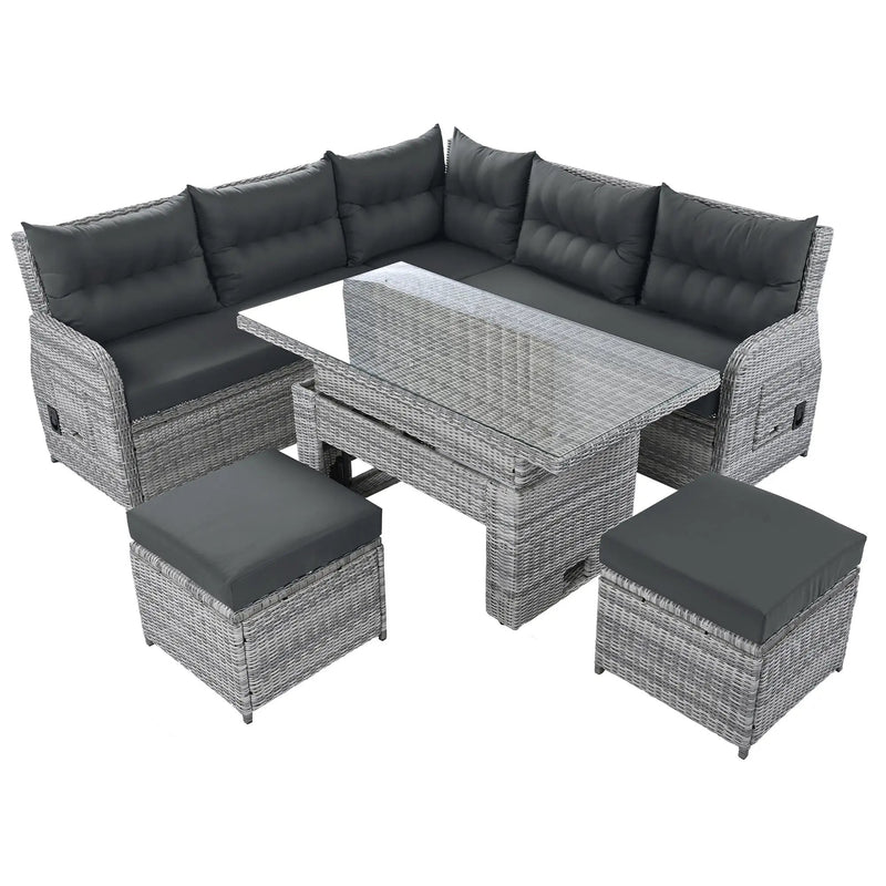 Outdoor Furniture Set Patio Rattan with Recliners and Tables by HouseOfZazla