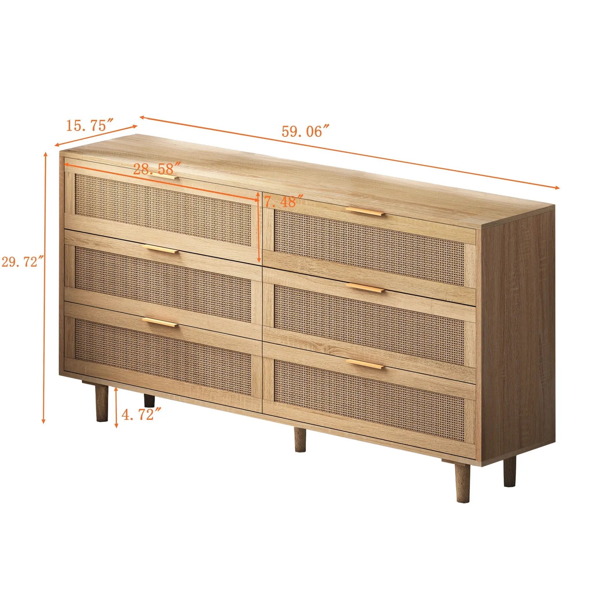 Modern 6 Drawer Storage Cabinet For Bedroom by Unique Piece Furniture