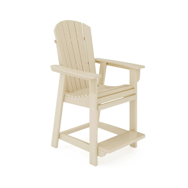 Adirondack Style Counter Chair Stylish HDPE Poly Lumber For Dining, Patio, And Garden Comfort by HouseOfZazla