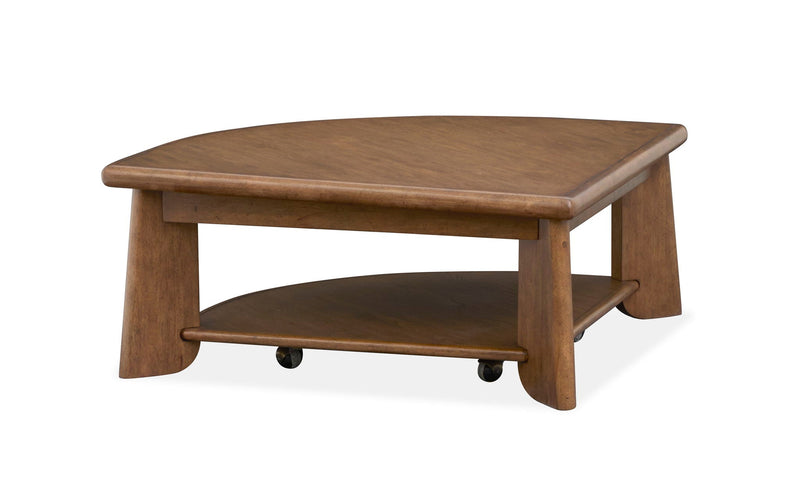Tanner - Pie Shaped Lift Top Cocktail Table With Casters - Tawny Brown, photo 3 of 7
