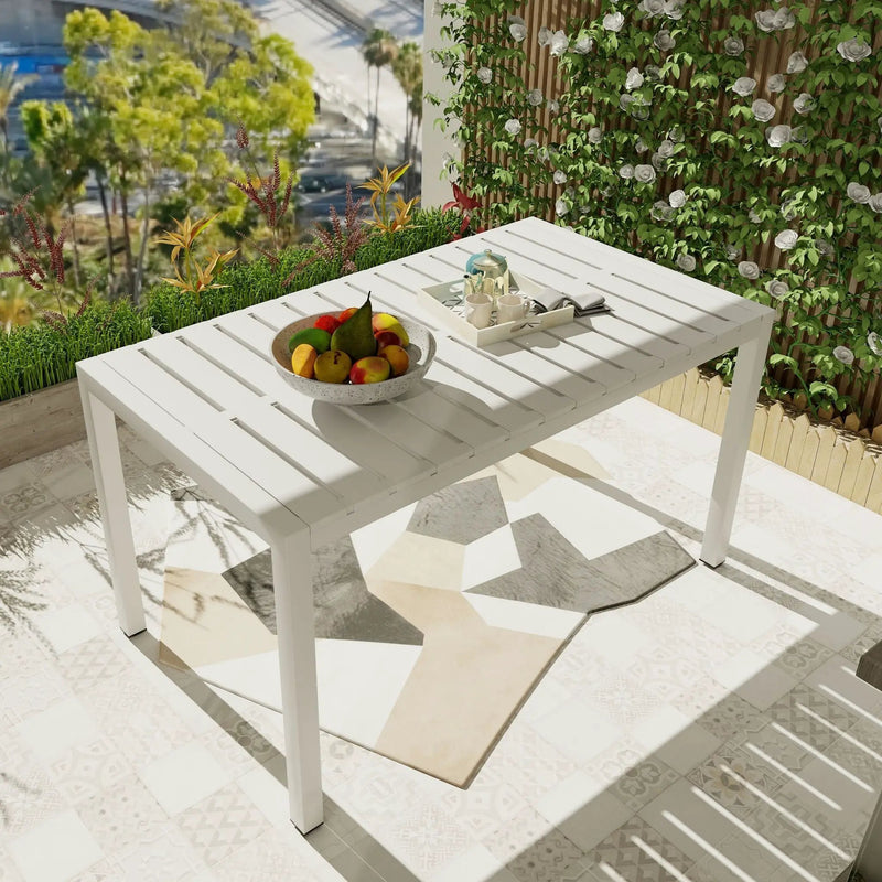 Modern Long Table with UV Resistant Powder-Coated Metal Legs by HouseOfZazla