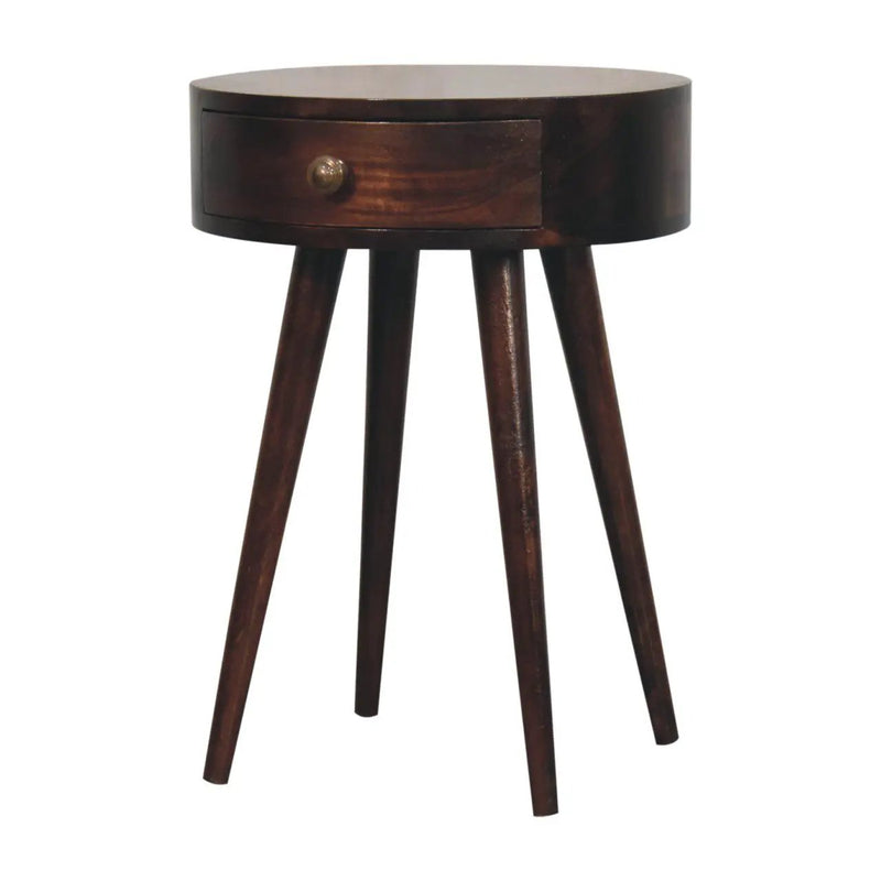 Circular Shaped Bedside Table - Walnut by HouseOfZazla