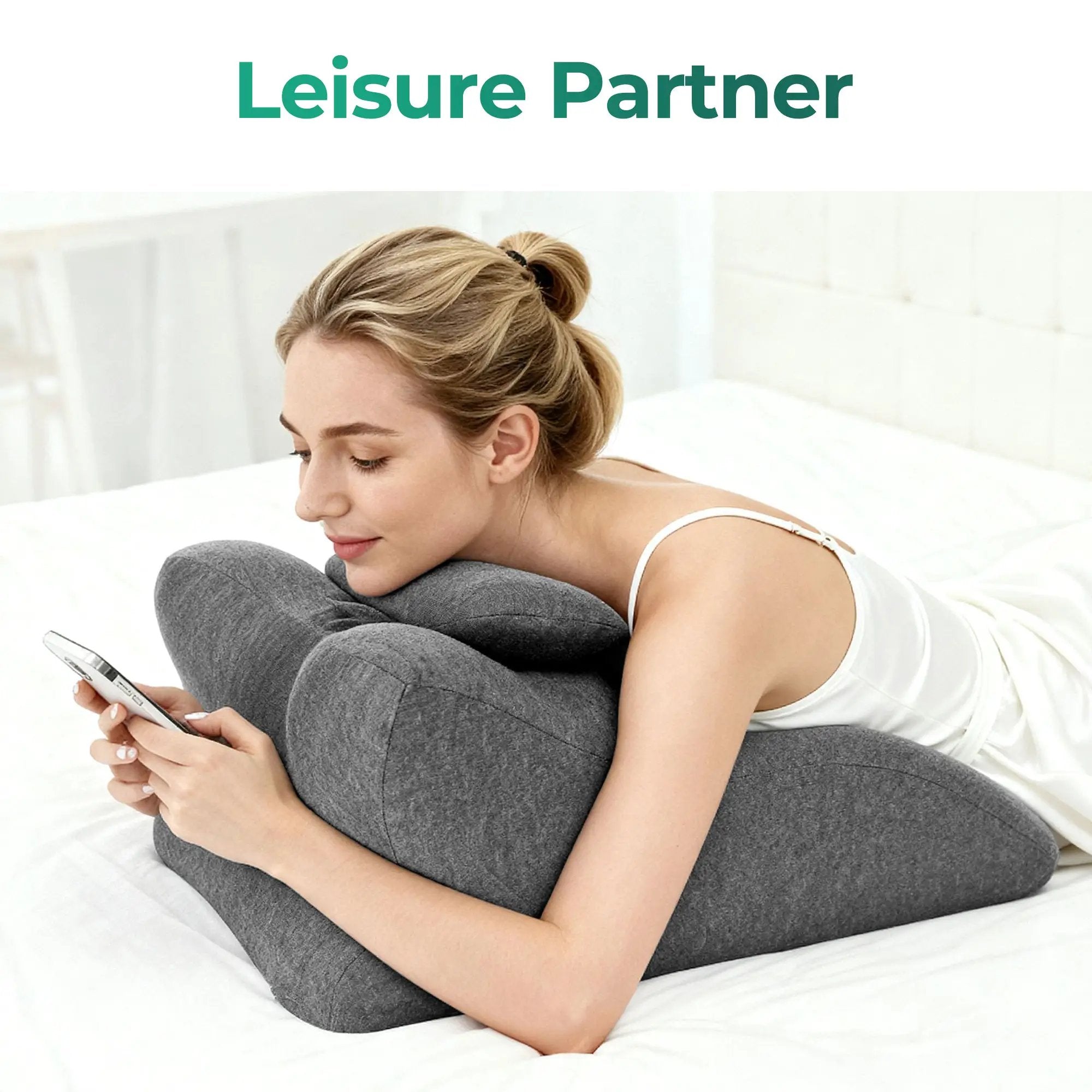 Ergonomic Spinal Posture Support & Multi-Functional Bed Pillow - Grey by HouseOfZazla