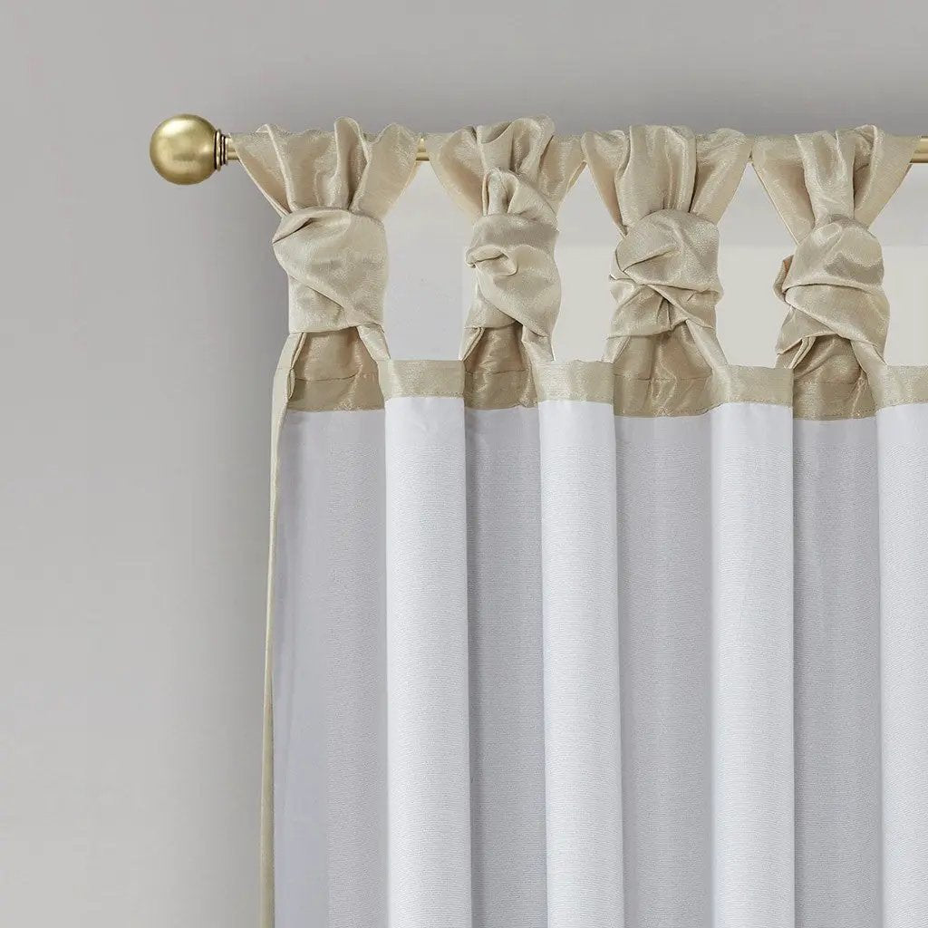 Twist Tab Total Blackout Window Curtain Panel Champagne 50x84 by HouseOfZazla